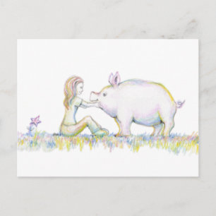 Wertvolles Schwein Postkarte