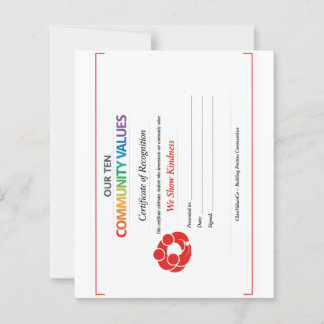 Wertzertifikat für Inklusion 4,5x 5,6 Papierblatt