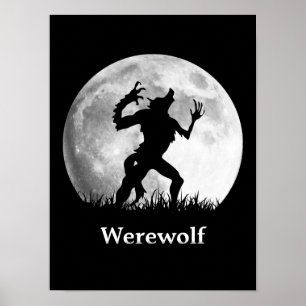 Werwolf am Vollmond - Cooles Halloween Poster