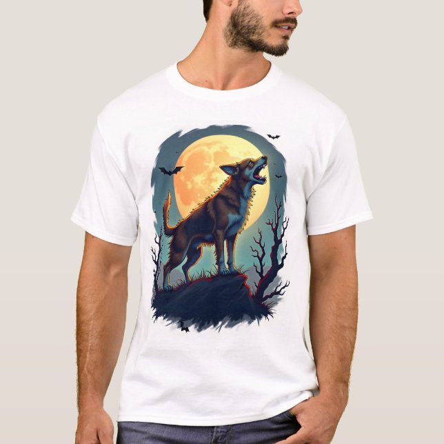Werwolf-Beagle-Heulen T-Shirt (Vorderseite)