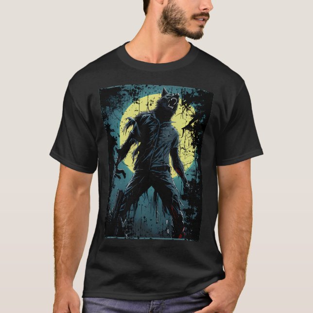 Werwolf bei Nacht T-Shirt (Vorderseite)