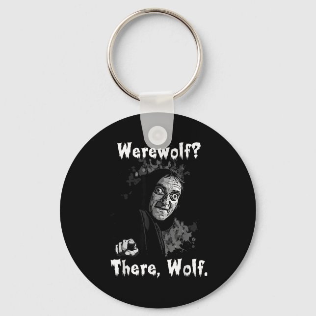 Werwolf_ Da, Wolf. Lustig Abby Normal Retro Com Schlüsselanhänger (Vorderseite)