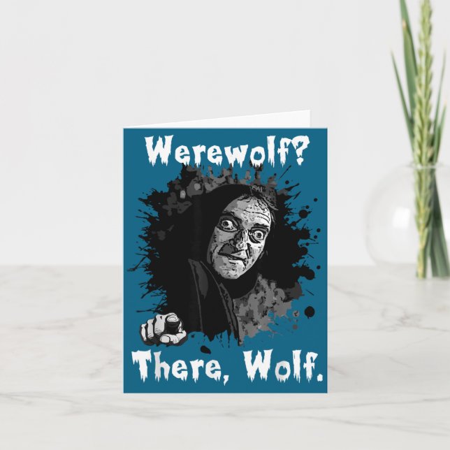 Werwolf_ Da, Wolf. Lustiger Abby Normal Retro Com Karte (Vorderseite)