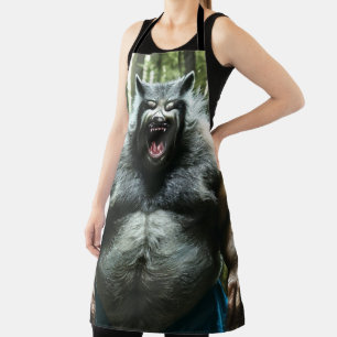 Werwolf, der die Schürze der Frauen des ganzen Dor