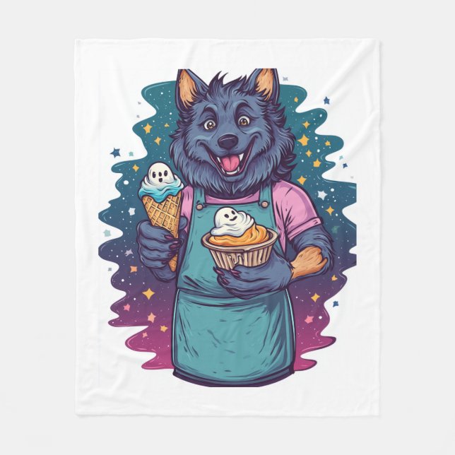 Werwolf-Eisdiele Fleecedecke (Vorderseite)