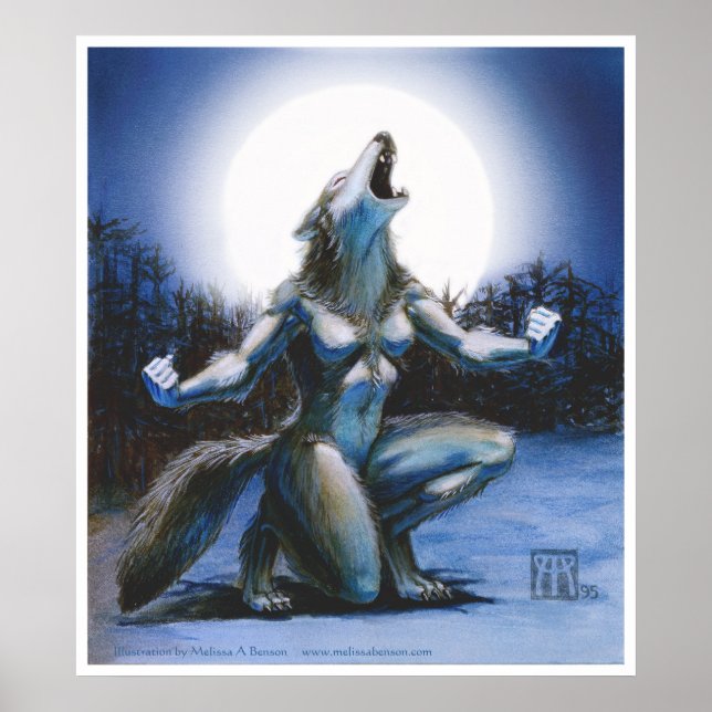 Werwolf-Frau und Vollmond Poster (Vorne)
