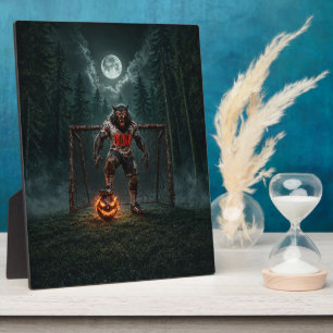 Werwolf-Fußballspieler Halloween-Horror-Kunst Fotoplatte