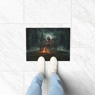Werwolf-Fußballspieler-Halloween-Horror-Kunst Fußmatte