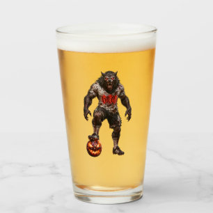 Werwolf-Fußballspieler-Halloween-Horror-Kunst Glas