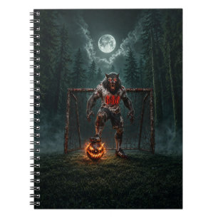 Werwolf-Fußballspieler-Halloween-Horror-Kunst Notizblock