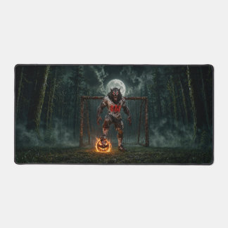 Werwolf-Fußballspieler-Halloween-Horror-Kunst Schreibtischunterlage