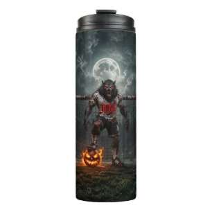 Werwolf-Fußballspieler-Halloween-Horror-Kunst Thermosbecher
