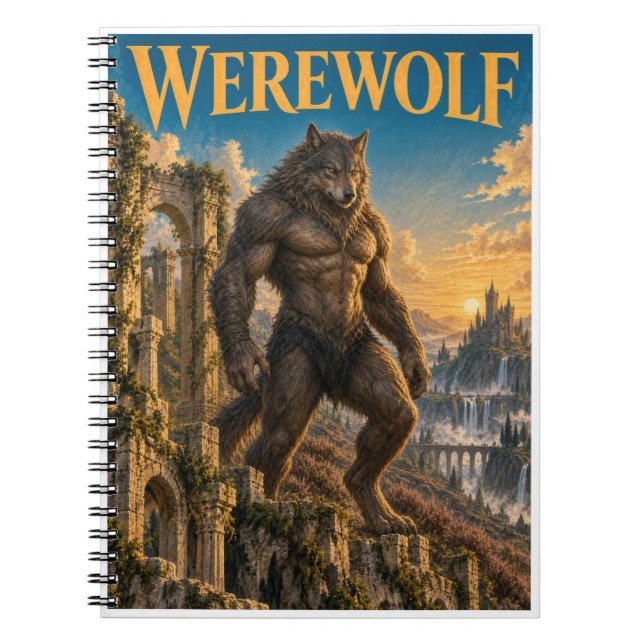 Werwolf, Gothic Fantasy Monster Notizblock (Vorderseite)