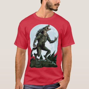Werwolf heult auf dem Mond, gruselig Wolf Vollmond T-Shirt