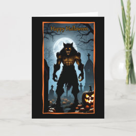 Werwolf im Friedhof Halloween Card Feiertagskarte