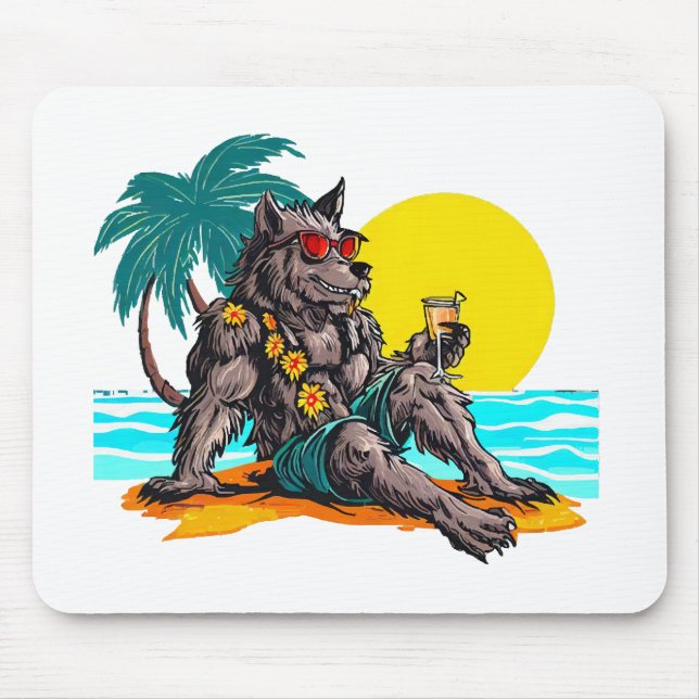 Werwolf im Urlaub Mousepad (Vorne)
