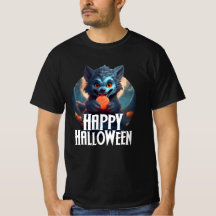 Werwolf isst Süßigkeiten Frohes Halloween