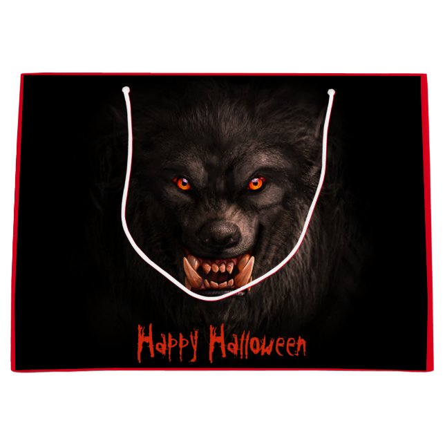 Werwolf (Lykanthropie) Halloween Große Geschenktüte (Vorderseite)