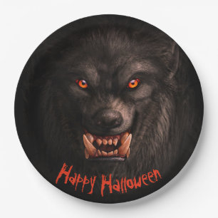 Werwolf (Lykanthropie) Halloween Pappteller