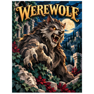Werwolf, Paper Cut Monster Postkarte