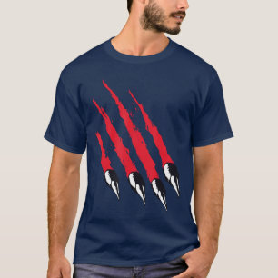 Werwolf-Pfoten-Krallen Blutiges Halloween-Kostenum T-Shirt