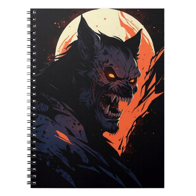 Werwolf und Blutmond Notizblock (Vorderseite)