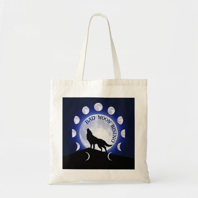 Werwolf Vollmond, Mondphasen-Tasche Tragetasche (Vorne)
