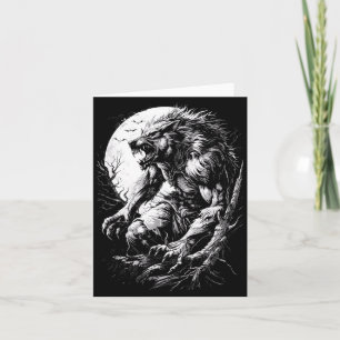 Werwolf Wolf heult bei Vollmond Karte