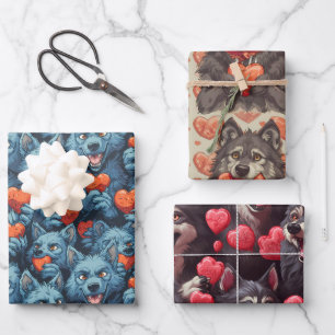 Werwölfe und Candy Heats Valentinstag Geschenkpapier Set