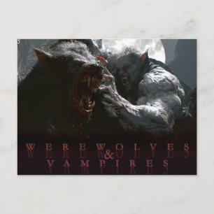 Werwölfe & Vampire - Klauen und Fangzähne Postkarte