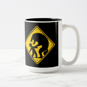 Werwölves-Straßenschild warnen Zweifarbige Tasse