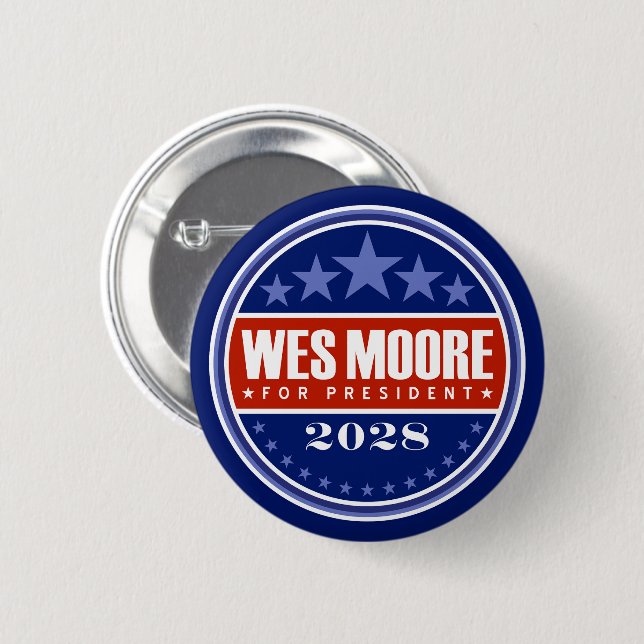 Wes Moore Präsident 2028 Button (Vorne & Hinten)