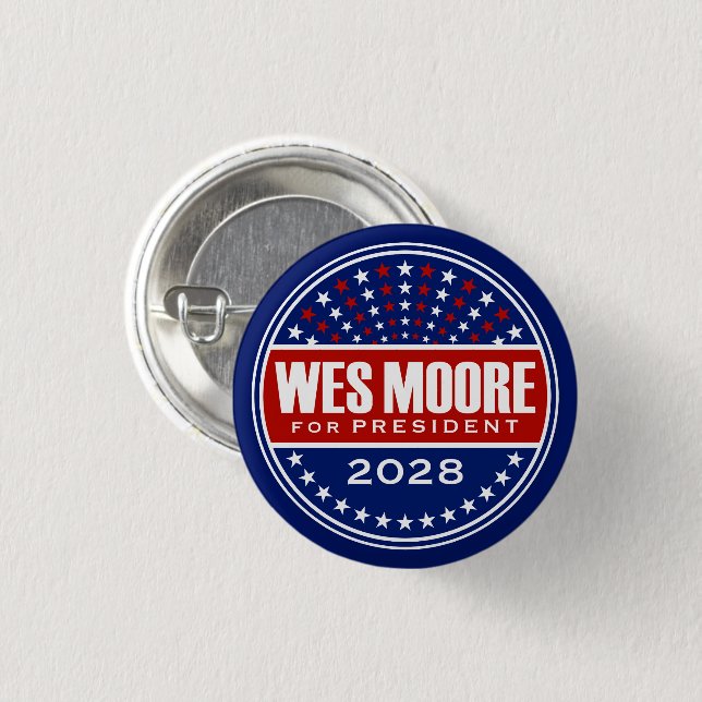 Wes Moore Präsident 2028 Button (Vorne & Hinten)