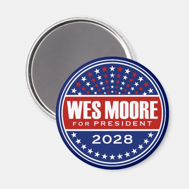 Wes Moore Präsident 2028 Magnet (Vorderseite/Rückseite)