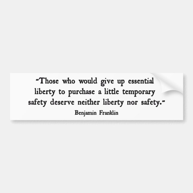 Wesentliche Freiheit Autoaufkleber (Vorne)