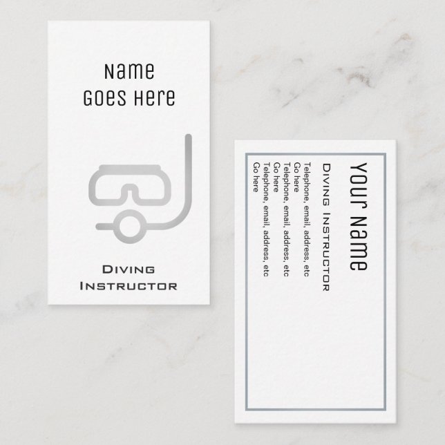 "Wesentliche" Tauchlehrer-Visitenkarten Visitenkarte (Vorne/Hinten)