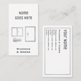 "Wesentliche" Windows- und Tür-Visitenkarten Visitenkarte