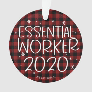 Wesentlicher Arbeiter 2020 Covid-Pandemie-Weihnach Ornament