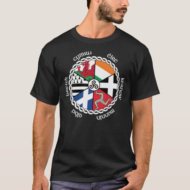 Wesentlicher T - Shirt der Celtic Nations Fahnen (Vorderseite)