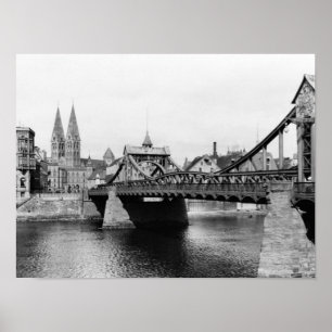 Weser Bridge, Bremen, c.1910 Poster
