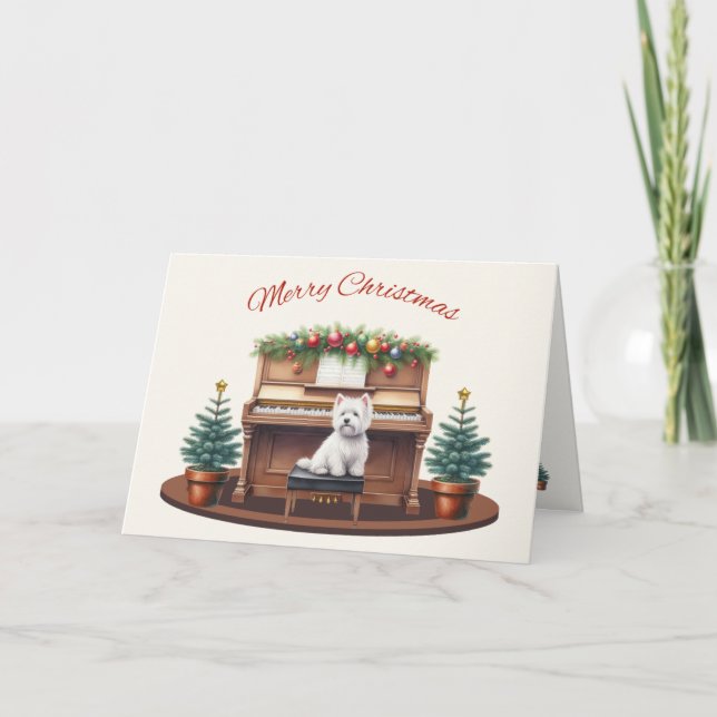 Wesie avec Piano Merry Carte de Noël (Devant)
