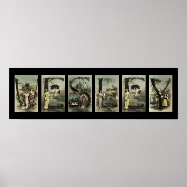 WESLEY Alphabet Letter Name Art Poster (Vorne)