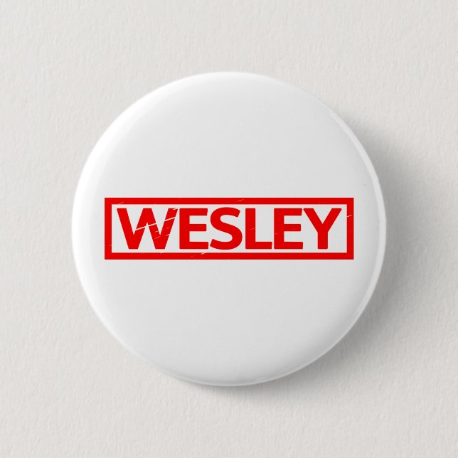 Wesley Briefmarke Button (Vorderseite)