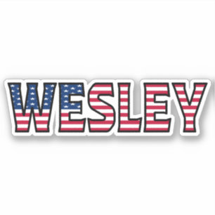 Wesley Nom Prénom USA Autocollant Set d'autocollan