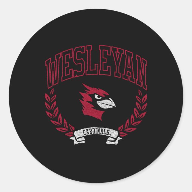 Wesleyan Kardinals Sieg Runder Aufkleber (Vorderseite)
