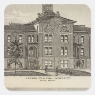 Wesleyan Universität Kansas Quadratischer Aufkleber