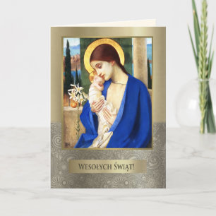 Wesolych Swiat. Carte de Noël Art Nouveau en polon