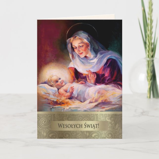 Wesolych Swiat. Carte de Noël en polonais (Devant)