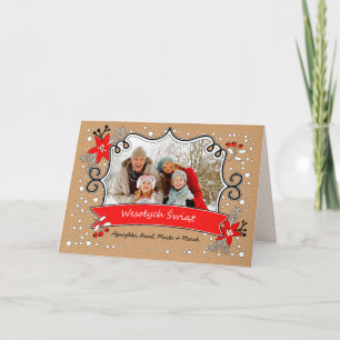 Wesołych Świąt. Carte photo de Noël en polonais