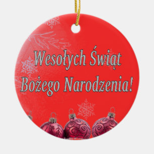 Wesołych Świąt…! Frohe Weihnachten im polnisc Keramikornament